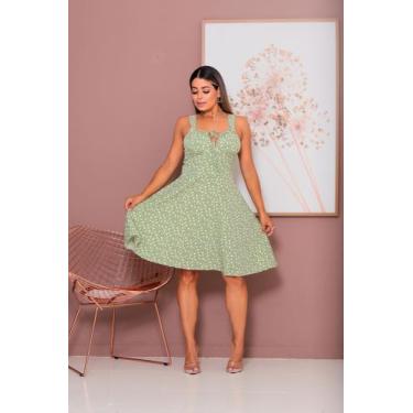 Imagem de Vestido Feminino Curto Camponesa Com Alça em Crepinho - GOZYNF ESTORE,