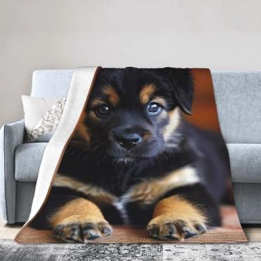 Imagem de Cobertor grande ultramacio com estampa de cachorro, perfeito para cama, sofá e viagens, manta de flanela aconchegante e quente