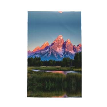 Imagem de XLLingL Grand Teton National Park Toalhas de cozinha com estampa de waffle, panos de prato de microfibra, para decoração e limpeza de cozinha - 1 peça
