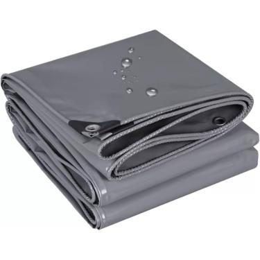 Imagem de Lonas Cinzentas Capa De Folha De Lona Resistente 1x1,5m 2x3m 3x3m 3x4m 4x4m 4x5m Pvc Capa De Lona Impermeabilizante De Dupla Face Com Ilhós, Lona Multiuso Para Ja, One Color, 1.6x7m