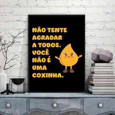 Imagem de Quadro Decorativo Frase Coxinha 24X18Cm - Com Vidro Preta