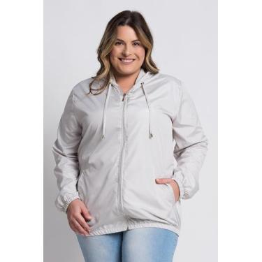 Imagem de Jaqueta Feminina Plus Size Corta Vento Sem Forro - Serena, Cinza, G3