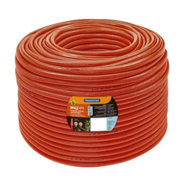 Imagem de Mangueira Antitorção Multi Ats 1-2 Polegada Tramontina Laranja Em Pvc 3 Camadas 200 M