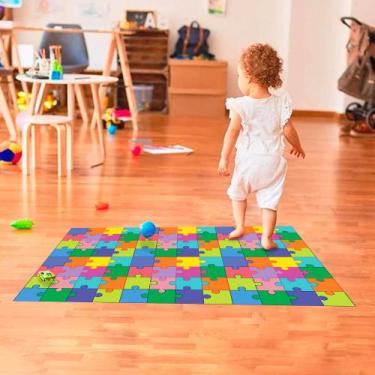 Imagem de Adesivo Destacável para Chão Infantil Quebra-Cabeça Colorido - TaColad