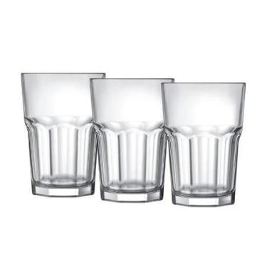 Imagem de Kit 3 Copo Vidro 350ml Trevi Mesa Posta Casa Nova Bar Cozinha Suco Dri