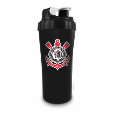 Imagem de Coqueteleira de plástico time corinthians 600ml com tampa personalizad