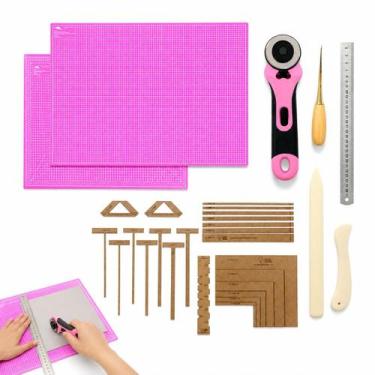 Imagem de Kit Base de Corte 30x45 Cartonagem Encadernação Scrapbook Gabaritos MD