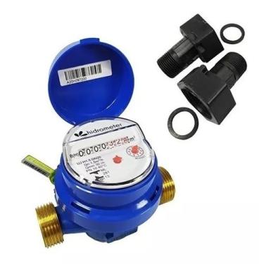 Imagem de Hidrômetro Unijato 3/4 Dn20 Rosca metálica + kit De Conexões PP - Akvo