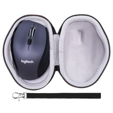 Imagem de LTGEM Capa rígida de EVA para mouse sem fio Logitech M720 Triathalon multidispositivos/mouse ergonômico Microsoft Bluetooth – Bolsa de armazenamento protetora para viagem