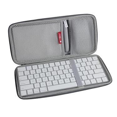 Imagem de Hermitshell Capa rígida de viagem para teclado Apple Magic MLA22LL/A + Trackpad 2 MJ2R2LL/A + mouse (Nylon, cinza)