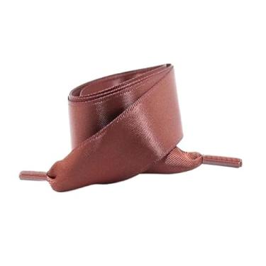 Imagem de Width Silk Satin Shoelaces Ribbon Shoe Laces Boots Women Sneakers ShoeLace (Color : Brown, Size : 100cm)