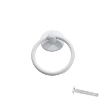 Imagem de 1pc anel redondo do vintage móveis porta puxar alça liga armário cômoda gaveta botões lidar com armário para caixa de jóias porta anel, branco