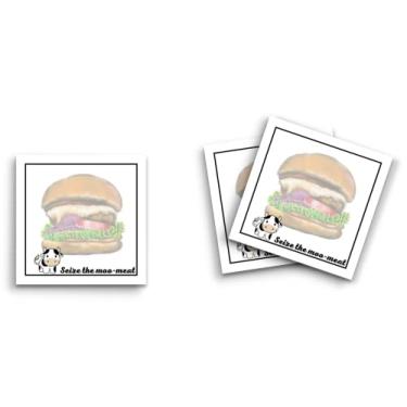 Imagem de Butler in the Home Sticky Notes Pacote com 12 7,6 cm x 7,6 cm, 50 folhas por bloco, Seize The Moo-Meat Hamburger, blocos de notas engraçados fofos e engraçados papel planejador de diário