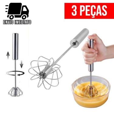 Imagem de Kit 2 Fue Misturador Mixer Giratório Semi-Automático Cozinha Batedor d