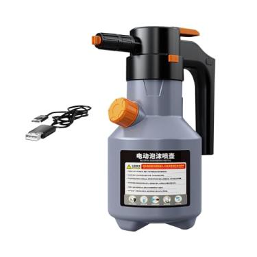 Imagem de QccHieUs Pulverizador de Espuma Elétrico, Espumador Manual, Pulverizador de Espuma de Pressão Automática Recarregável Portátil de 2l para Lavagem de Carro de J, Cinza
