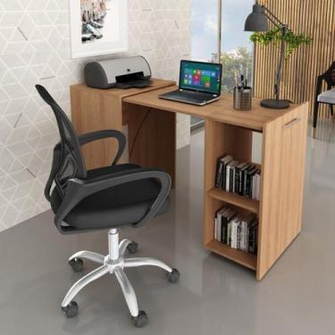 Imagem de Kit 2 Peças com Escrivaninha Retrátil para Escritório com Cadeira para