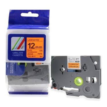 Imagem de Fita Refil Compatível TZe TZ-B31 Laranja Fluorescente 12mm p/ Rotulado
