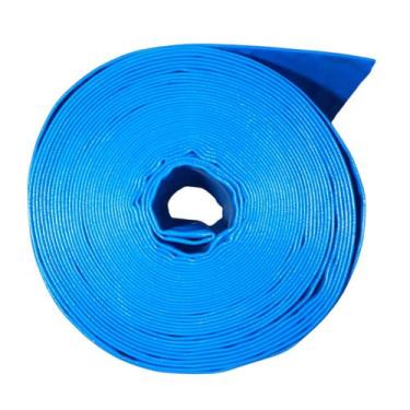 Imagem de Rolo de 10 Metros de Mangueira Flat Azul 12 Polegadas Irrigação Borrac