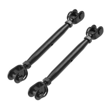 Imagem de Antrader Esticador de mandíbula de aço inoxidável M8, 2 peças, tensor de mandíbula e mandíbula 5/16 (mandíbula e mandíbula) gancho para trator para-sol, cabos, tenda, cordão de luzes, preto