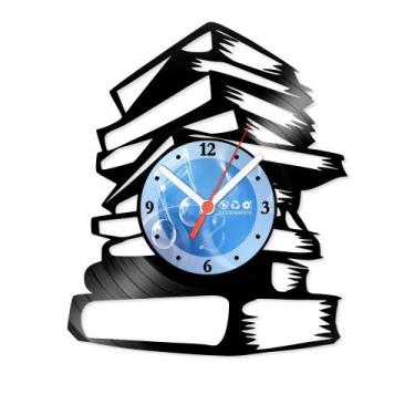 Imagem de Relógio De Parede Disco Vinil Diversos - Pilha de Livros - VDI-350 - M