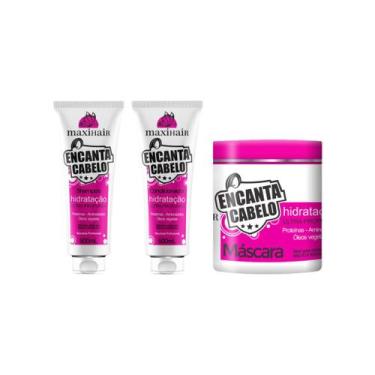 Imagem de Kit Encanto Cabelo Maxihair 500ml Shamp+Cond+Masc - Maxi Hair
