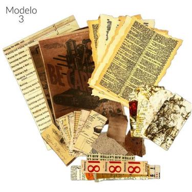 Imagem de Papel e Adesivos Scrapbook Vintage Journal 67 Peças - Doce Ternura, 3