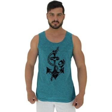 Imagem de Regata Clássica Masculina MXD Conceito Âncora Marinha, P, Azul petróle