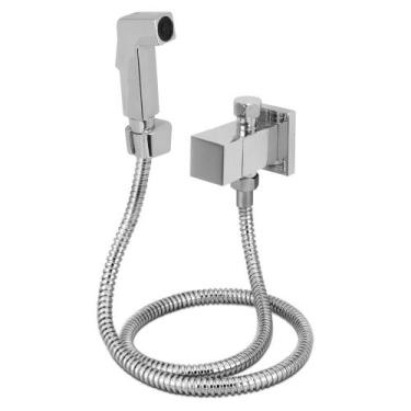 Imagem de Ducha Higiênica Com Desviador Cromado Quadrado 1/4 de Volta - Furkin 