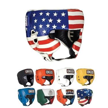 Imagem de Ringside Capacete de boxe de competição, capacete de couro aprovado para boxe dos EUA com proteção contra bochechas, ótimo para MMA, Muay Thai, Kickboxing e treinamento, ideal para homens e mulheres