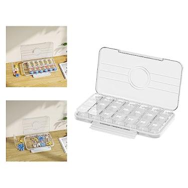 Imagem de Medicina Portátil Plástico Transparente Diário Caixa de Armazenamento Caixa de Armazenamento para Suplementos de Vitaminas de Óleo de Peixe 2 Compartimentos Verde Isso Vem