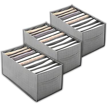 Imagem de Kit C/3 Organizadores de Roupas Linha Premium Colméia - Gaveteiros e Armários - Compartimentos Respiráveis, Dobrável, Lavável, Poliéster - Ideal para Guarda-Roupas, Closet, Gavetas