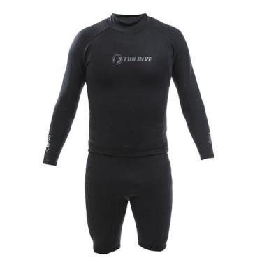 Imagem de Conjunto Camiseta Bermuda Neoprene para esportes aquáticos - FUN DIVE,