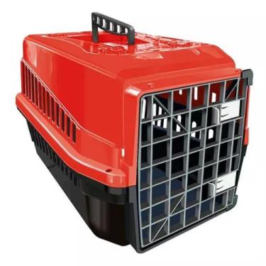 Imagem de Caixa de Transporte N4 Alça e Porta Resistente Pet Vermelho - MecPet