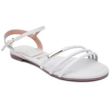 Imagem de Rasteira Vizzano Texturizada Feminina - Branco - 37