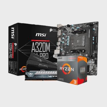 Imagem de Kit Upgrade amd Ryzen 3 3200G / Placa Mãe msi A320M-A Pro / Memoria Ram 8GB DDR4
