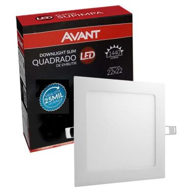 Imagem de Plafon Led Quadrado 18w Painel Embutir Slim Avant 4000k
