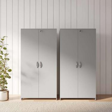 Imagem de Armário de Escritório Andrade 2 pt Cinza 160 cm