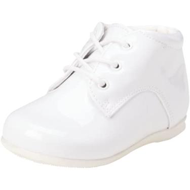 Imagem de Tênis de Caminhada Infantil Infantil Infantil Infantil Infantil da Josmo Baby Boy's First Steps, White Patent, 4 Toddler