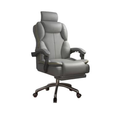 Imagem de Cadeira de Escritório Cadeira de jogos confortável para casa Poltrona sedentária com encosto alto para quarto Cadeira giratória Sofá Assento Cadeira de escritório Cadeira Gamer(Gray)