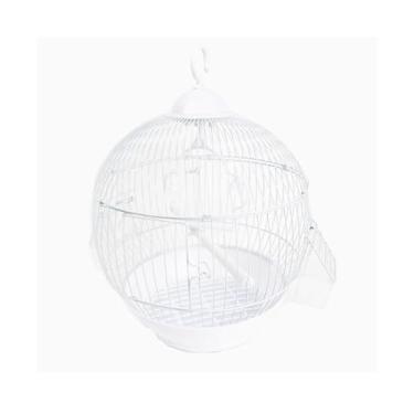 Imagem de Gaiola para Pássaros Parrot Bird Cage Small Villa Metal Roof Ornamental Cage Iron Breeding Bird Cage Gaiola para Pássaros de Estimação(Branco)