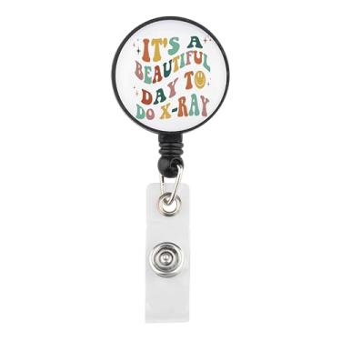 Imagem de Lywjyb Birdgot Carretel de crachá de radiologista de ultrassom, presente da semana tecnológica, radiologia, mercadoria, ultrassom, presente técnico (distintivo de raio)