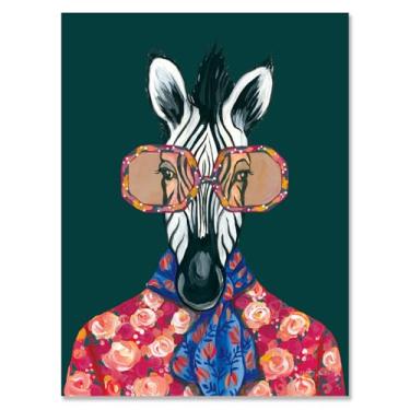 Imagem de SEVEN WALL ARTS Arte de parede em tela zebra flor rosa vida selvagem africana impressões em tela animal pôsteres imagens para banheiro crianças sala de estar quarto decoração de casa 30,5 x 40,6 cm