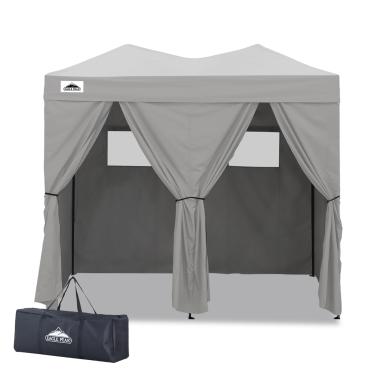 Imagem de EAGLE PEAK Vestiário Externo 8X4, 2 Vestiários Portáteis Pop-Up, Abrigo Solar, Tenda Para Praia Ou Piscina, Ensaios Fotográficos (Cinza)