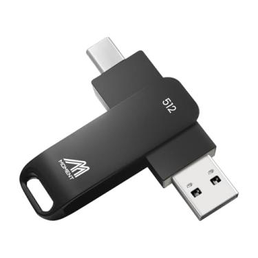Imagem de MMOMENT SSD externo MUP50 de 512 GB – compatível com USB-C e USB-A, SSD portátil USB 3.2 5Gbps, leitura de 530 MB/s, gravação de 480 MB/s, 110 MB/s – Funciona com iPhone 15+, Android, PS5, Steam Deck