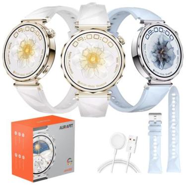 Imagem de Smartwatch Aurafit Am35 Tela 1.32 Feminino Amoled 2pulseiras