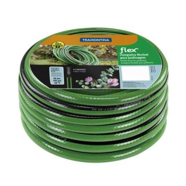Imagem de Mangueira Flex para Jardim Tramontina Verde com Faixa Preta em PVC 4 C