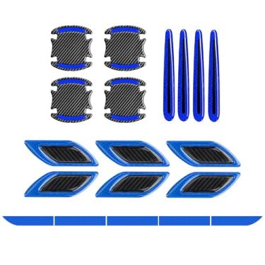 Imagem de LANZMYAN Conjunto de 19 peças de adesivos refletivos fortes para carro - 8 peças de protetor de maçaneta de porta, 6 peças de decalque de para-choque, 5 peças de adesivos de proteção de para-choque
