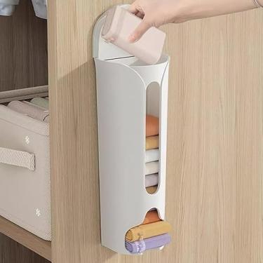 Imagem de Dispenser Organiza Sacolas Puxa Sacos Lixo Parede E Cozinha (Branco)