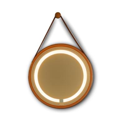 Imagem de ESPELHO ADNET REDONDO 50CM COBRE C/ALÇA CARAMELO TOUCH LED 3000K