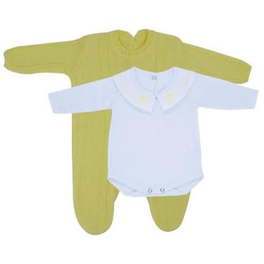 Imagem de Kit Macacão Trança Amarelo com Body Gola Bordada DU - Kowak, Amarelo, 